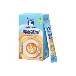 瑞幸咖啡 低糖 速溶咖啡  绵白拿铁·经典原味18杯 普通盒装