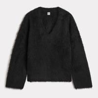 Totême TOTEME 女式精致羊驼毛混纺V领针织衫