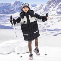 鸭鸭 冬季儿童羽绒服男女童中大童户外中长款加厚保暖童装滑雪服