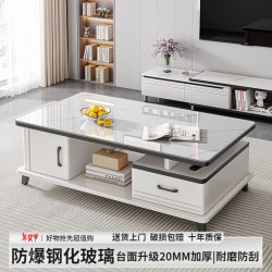 耐赛尔 家用客厅茶几岩板小户型电视柜茶几组合轻奢高级感新款现代简约