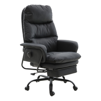 国家补贴：八九间 C6老板椅办公午睡两用电竞人体工学椅躺电脑椅子 180度后躺 C6_加搁脚_黑色