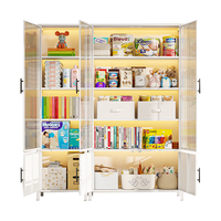 厨事优（CHUSHIYOU）书柜收纳柜书架立式落地储物柜子一体靠墙客厅边柜置物带门展示柜