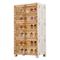 百草园可折叠鞋柜门口入户收纳柜一体靠墙多层家用鞋子客厅玄关柜六层 【加宽】6层6格 可放12-18双鞋子