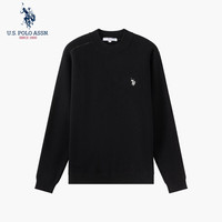 美国马球协会 U.S. POLO ASSN.毛衣男秋季商务休闲半高领针织衫男士保暖上衣男装 黑色 L