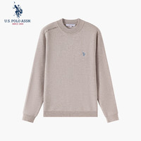 美国马球协会 U.S. POLO ASSN.毛衣男秋季商务休闲半高领针织衫男士保暖上衣男装 乳白色 M