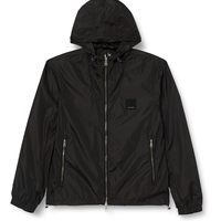 Armani Exchange 男式图标标志风衣, 黑色