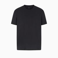 Armani Exchange 男式短袖字母标志 T 恤, 黑色