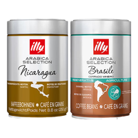 意利（illy）意大利精品咖啡豆系列意式美式浓缩罐装咖啡豆250g 尼加+巴西250g*2罐