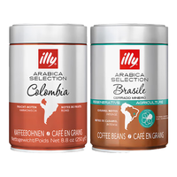 意利（illy）意大利精品咖啡豆系列意式美式浓缩罐装咖啡豆250g 中烘咖啡豆组合250g*2罐