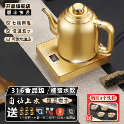 开品 全自动上水控温金色电热水壶 纯钛合金 净水器桶装水专用 1.5L 桶装水款 自动上水