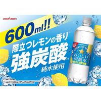 POKKA SAPPORO【JD物流 】柠檬碳酸饮料维生素C果汁汽水缓解疲劳饮料 柠檬碳酸水600ml×24本