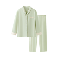 英氏(YEEHOO)月子服A类秋冬侧开哺乳口家居服睡衣套装 薄荷绿 XL【体重135-145斤】