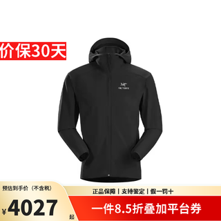 始祖鸟（ARC'TERYX）男款软壳衣GAMMA SL HOODY刺绣鸟标连帽单层冲锋衣防风透气 BLACK黑色 M