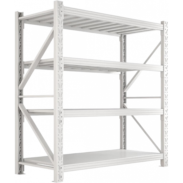 移动端、京东百亿补贴：温尼澳 货架仓储多层加厚置物架 白色-四层-主架 热销款150*50*200 承重210KG/层