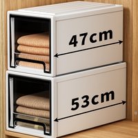 日本衣柜收纳箱抽屉式家用衣服收纳盒整理盒衣物储物柜透明整理箱 ❤️【0异味】2个装【透明抽屉】 ❣️以下为【深45CM】加厚出口款·带锁扣❣️