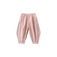巴厘小猪男童裤子春秋季宝宝休闲裤儿童气球裤纯棉婴幼儿束脚裤女童长裤 虾玉粉 110