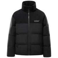 雅鹿羽绒服男士2024冬季灯芯绒休闲加厚保暖青少年面包服 黑色 3XL