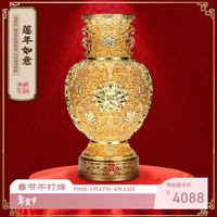 朱炳仁铜 朱炳仁 莲年如意  摆件乔迁开业祝寿客厅玄关桌面