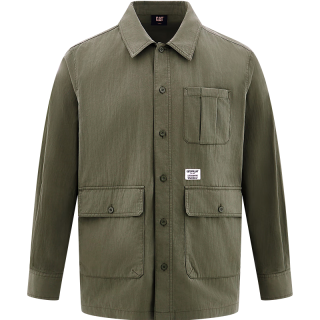 CAT 衬衫衬衣男士经典美式工装风户外休闲百搭长袖衬衫25 军绿色 L