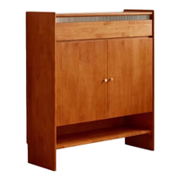 家逸实木鞋柜家用入户玄关柜客厅大容量靠墙收纳柜简约储物柜100cm