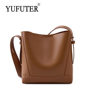 YUFUTER 包包女包大容量轻奢牛皮真皮水桶包