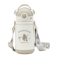 贝易音乐家儿童保温杯小月龄防呛宝宝婴儿吸管杯316L不锈钢幼儿园水杯 【440ml握把款】音乐会1-8岁