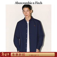 Abercrombie & Fitch 小麋鹿图案 男士牛津长袖衬衫