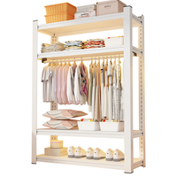 昭简简易衣柜卧室家用挂衣柜出租房宿舍简易组装衣帽架多层落地衣柜 三层长150宽40高160【送前帘】