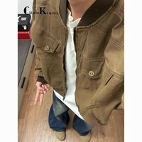 秋冬款哈灵顿美式复古重磅做旧高级Cleanfit潮男士工装外套夹克潮