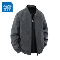 JEANSWEST/真维斯 棒球领机车风格 男士皮衣夹克
