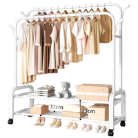 苡茉衣帽架落地立式卧室挂衣架宿舍客厅可置物加粗晾衣架双杠双层