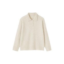 MUJI 无印良品 女式羊毛混毛圈POLO针织衫 BA1QLA5A