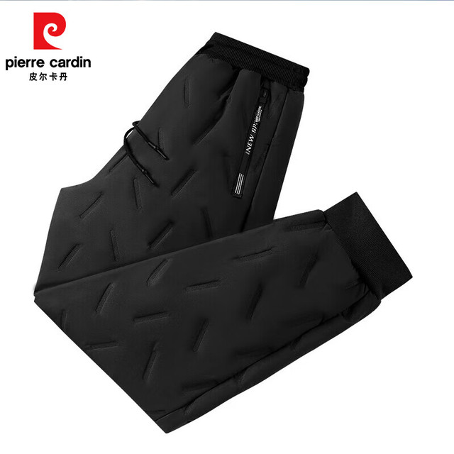 皮尔·卡丹 25冬季羊羔绒加绒加肥加大码保暖运动男裤