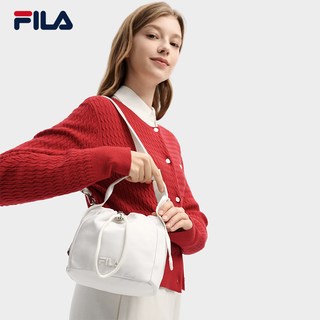 马上起飞挎包|FILA 斐乐女包红色新年手提包单肩包斜挎福袋包 正黑色-BK【小马挂件】 XS