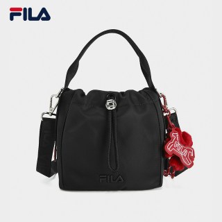 马上起飞挎包|FILA 斐乐女包红色新年手提包单肩包斜挎福袋包 正黑色-BK【小马挂件】 XS