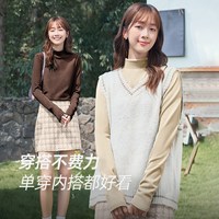 雪中飞中领打底衫女秋冬2026t恤女生仿德绒半高领长袖上衣PC