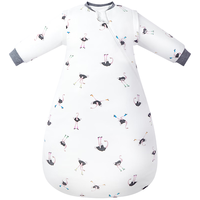 nest designs婴儿睡袋婴幼儿纯棉新生儿包被春秋宝宝一体式儿童防踢被 翻滚吧鸵鸟-有机棉双层可拆袖 80码（身高70-85cm）