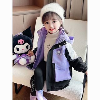 女童外套2025加厚童装春秋冬加绒防风中大童儿童二合一冲锋衣女童