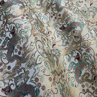 桑宋宋锦布料织金35/40姆米桑蚕丝真丝新中式国风非遗面料140幅宽 牛首龙身35姆米 一米 （一次拍几件就是几米长）