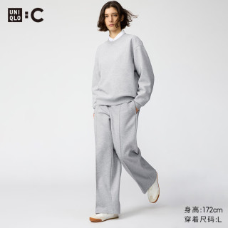 优衣库 常规款合作款/女装男装运动直筒裤/卫裤 483285 03 灰色 M