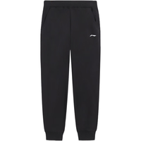 李宁 LI-NING童装儿童运动裤子男女大童夏款轻薄棉感高弹束脚卫裤150YKLV245-1 黑色（轻薄棉感-1）