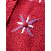 范思蓝恩复古新年圣诞红色毛针织衫上衣女2025冬新款圆领开衫外套4558 红色 X