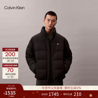 卡尔文·克莱恩 Jeans秋冬男士户外商务休闲通勤简约ck字母宽松立领羽绒服外套 UB1-太空黑 M