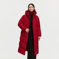 波司登 冬季女士时尚百搭舒适连帽长款保暖羽绒服