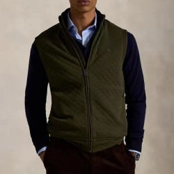 RALPH LAUREN 男款 绗缝双层针织保暖背心