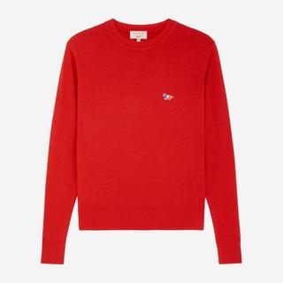MAISON KITSUNE 【本命年】小狐狸秋季轻薄男女同款本命红色100%羊毛针织衫