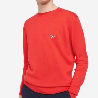 MAISON KITSUNE 【本命年】小狐狸秋季轻薄男女同款本命红色100%羊毛针织衫