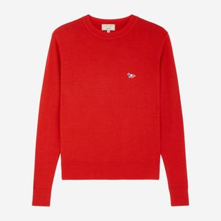 MAISON KITSUNE 【本命年】小狐狸秋季轻薄男女同款本命红色100%羊毛针织衫