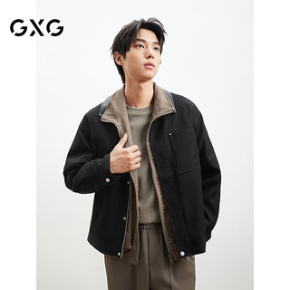 GXG 黑色翻领夹克 175/L