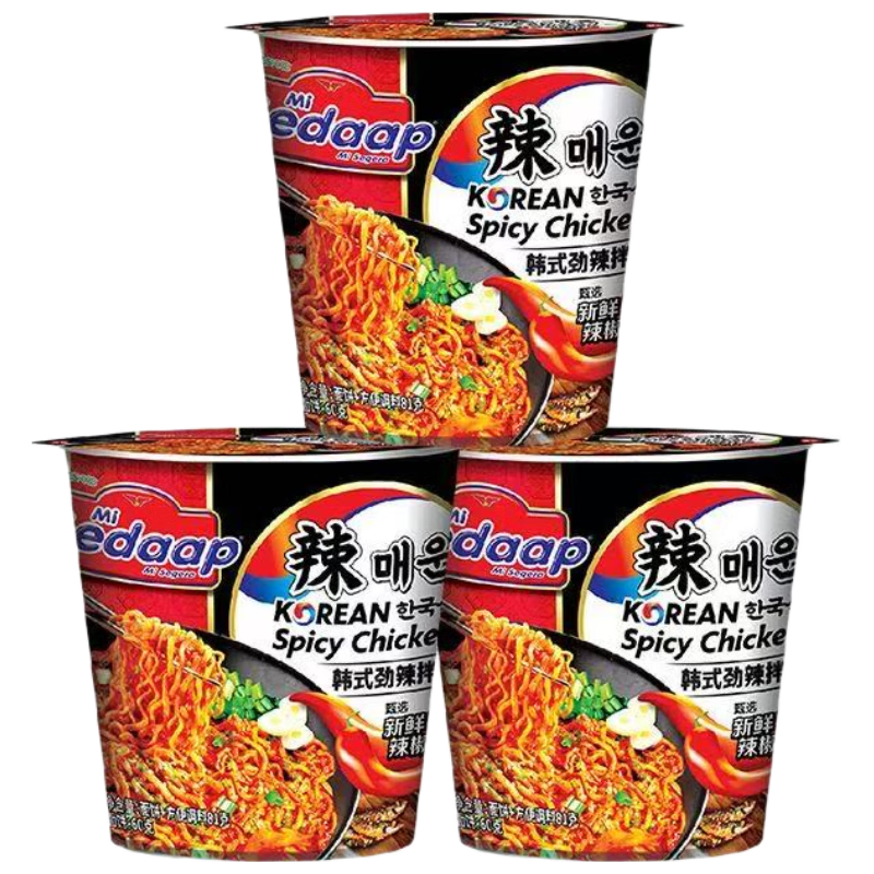 辉英喜达 韩式劲辣杯面 81g*3